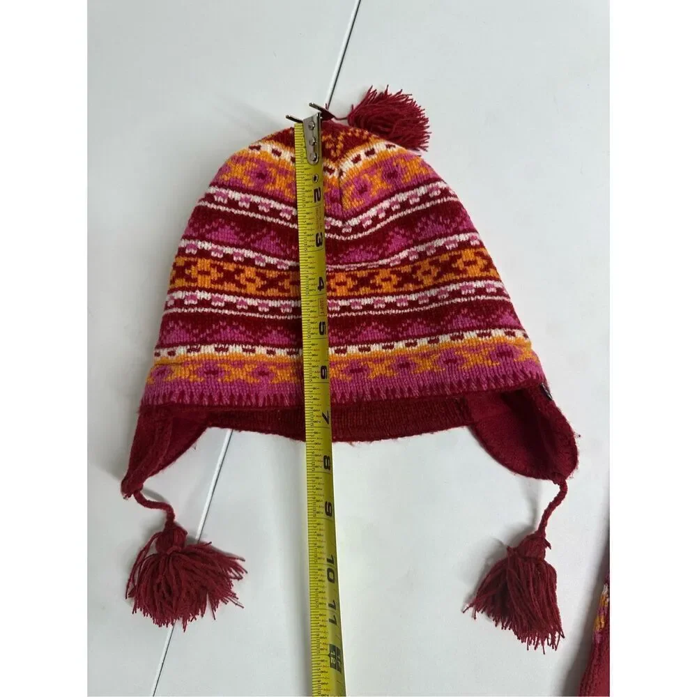 Rare C&A Kids Hat& Scarf Set Fleece Lined One Size Aztec Pattern